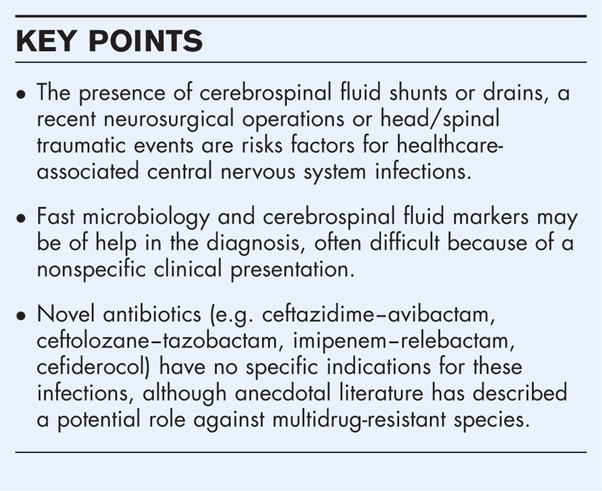 Healthcare-associated central nervous system infections
