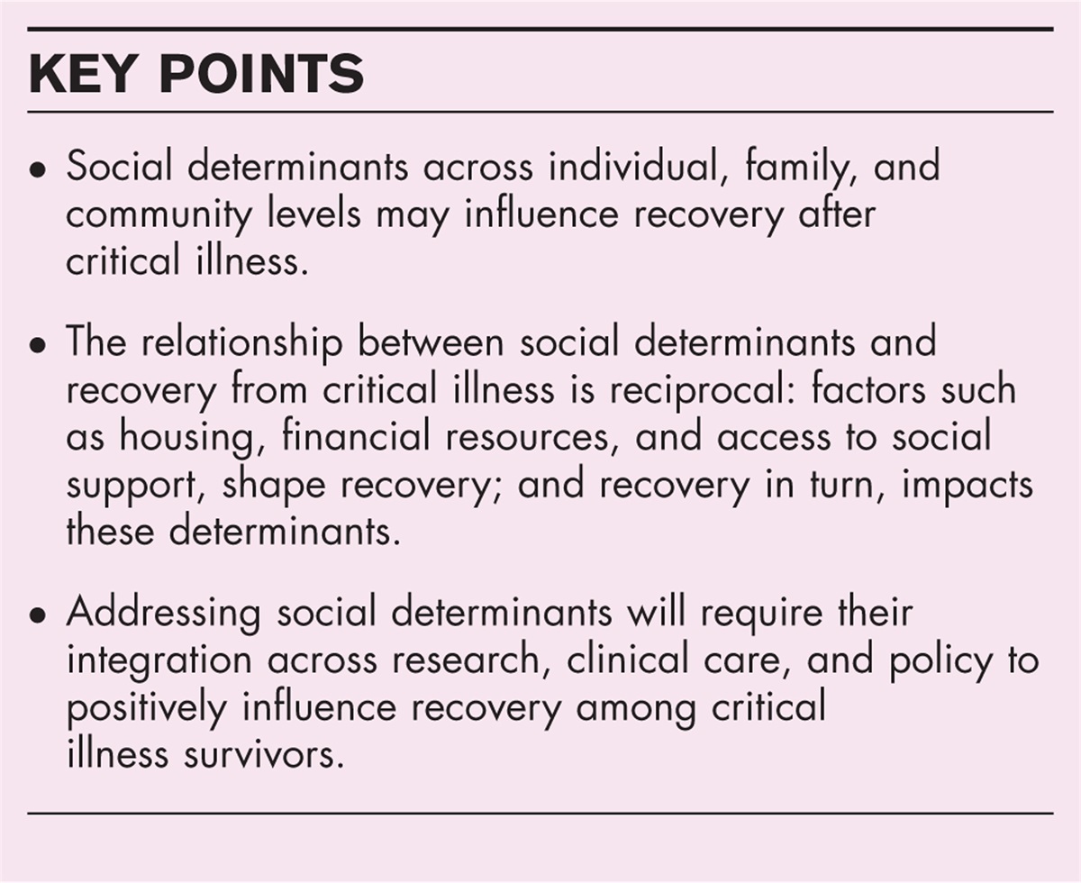 Social determinants of recovery