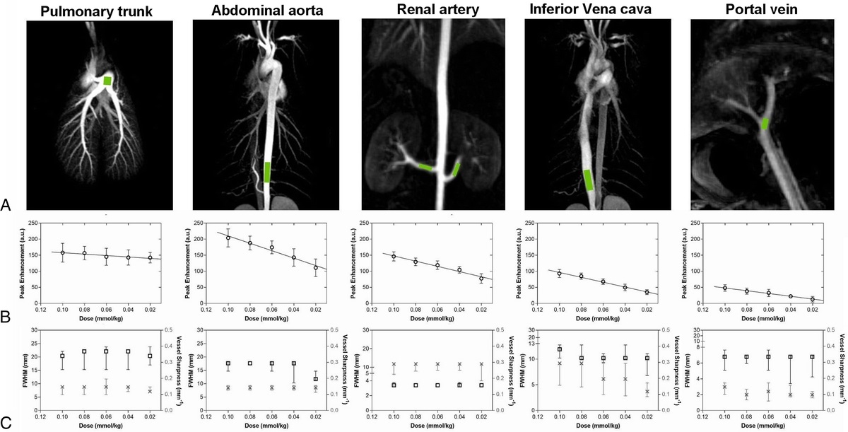 Effect of Contrast Agent Dose Reduction on Vascular Enhancement and Image Quality in Thoracoabdominal Dynamic 3-Dimensional Magnetic Resonance Angiography: A Systematic Intraindividual Analysis in Pigs