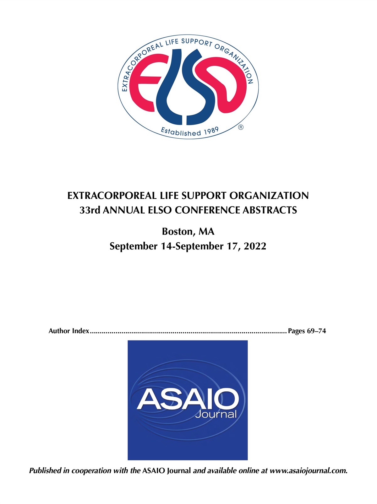 2022 ELSO Meeting Abstracts