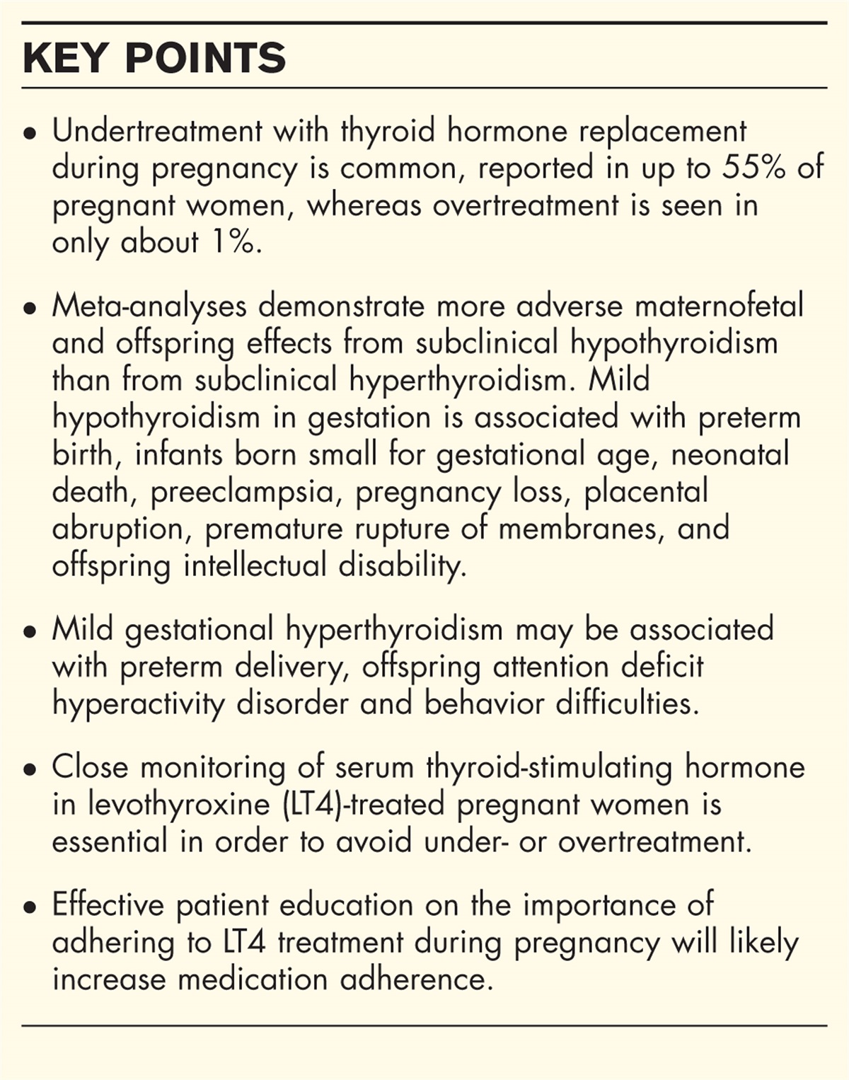Under and overtreatment with thyroid hormone replacement during pregnancy