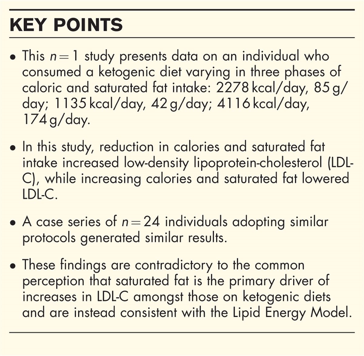 Short-term hyper-caloric high-fat feeding on a ketogenic diet can lower low-density lipoprotein cholesterol: the cholesterol drop experiment