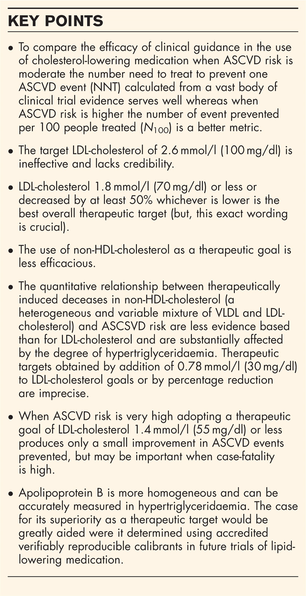 What should be the goal of cholesterol-lowering treatment? A quantitative evaluation dispelling guideline myths