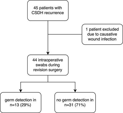 Recurrence of chronic subdural hematoma due to low-grade infection