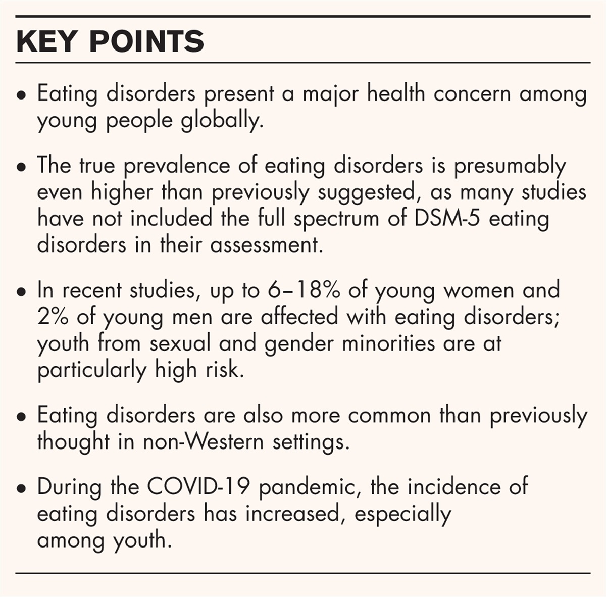 Worldwide prevalence of DSM-5 eating disorders among young people