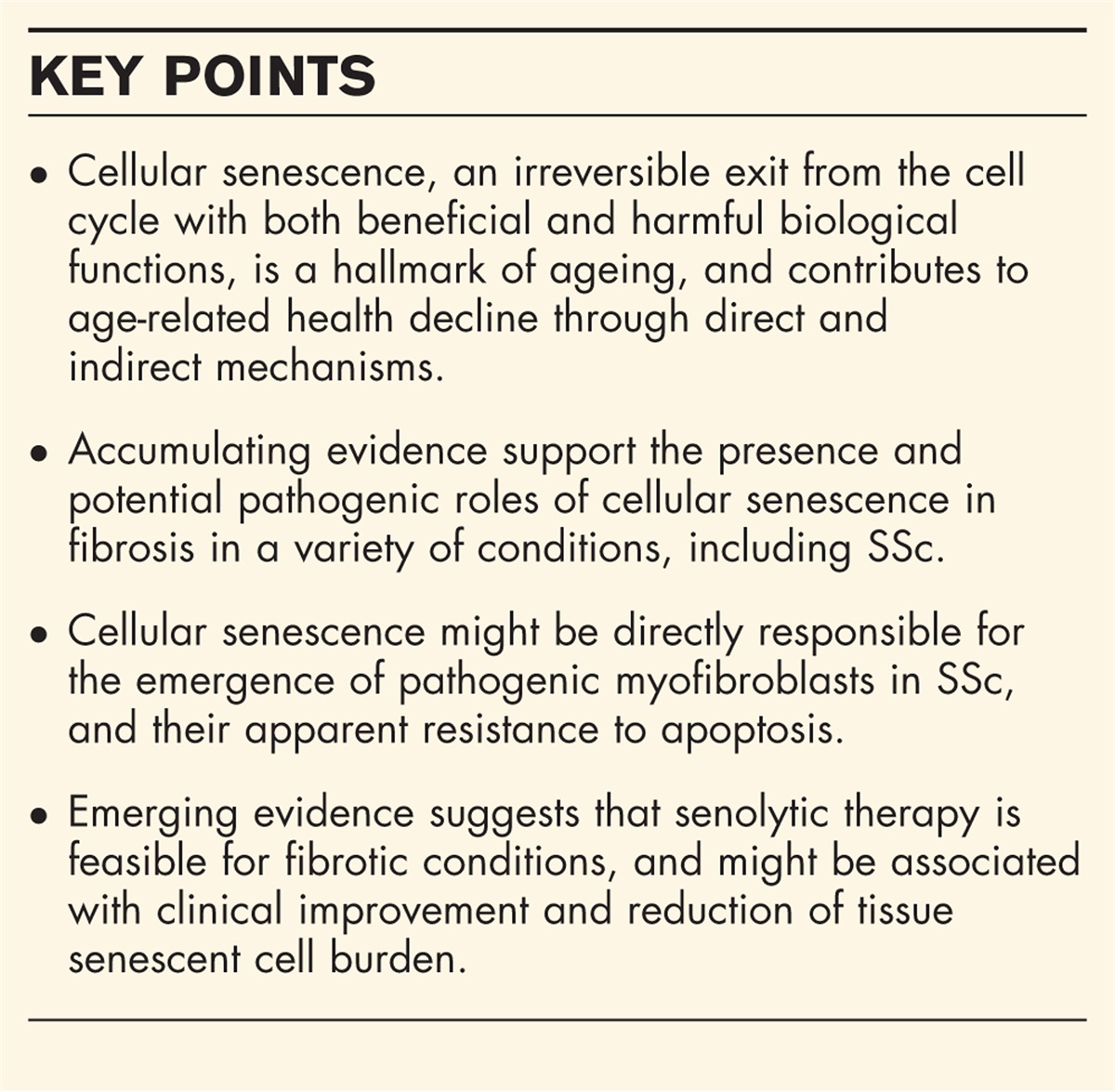 Role of cellular senescence in the pathogenesis of systemic sclerosis