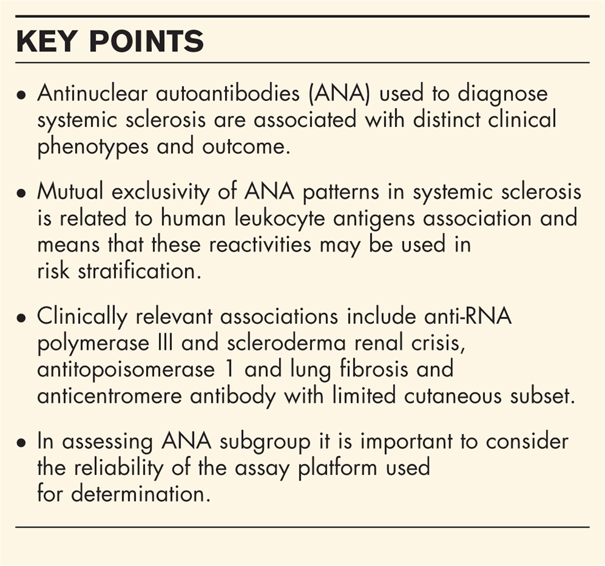 Scleroderma autoantibodies in guiding monitoring and treatment decisions