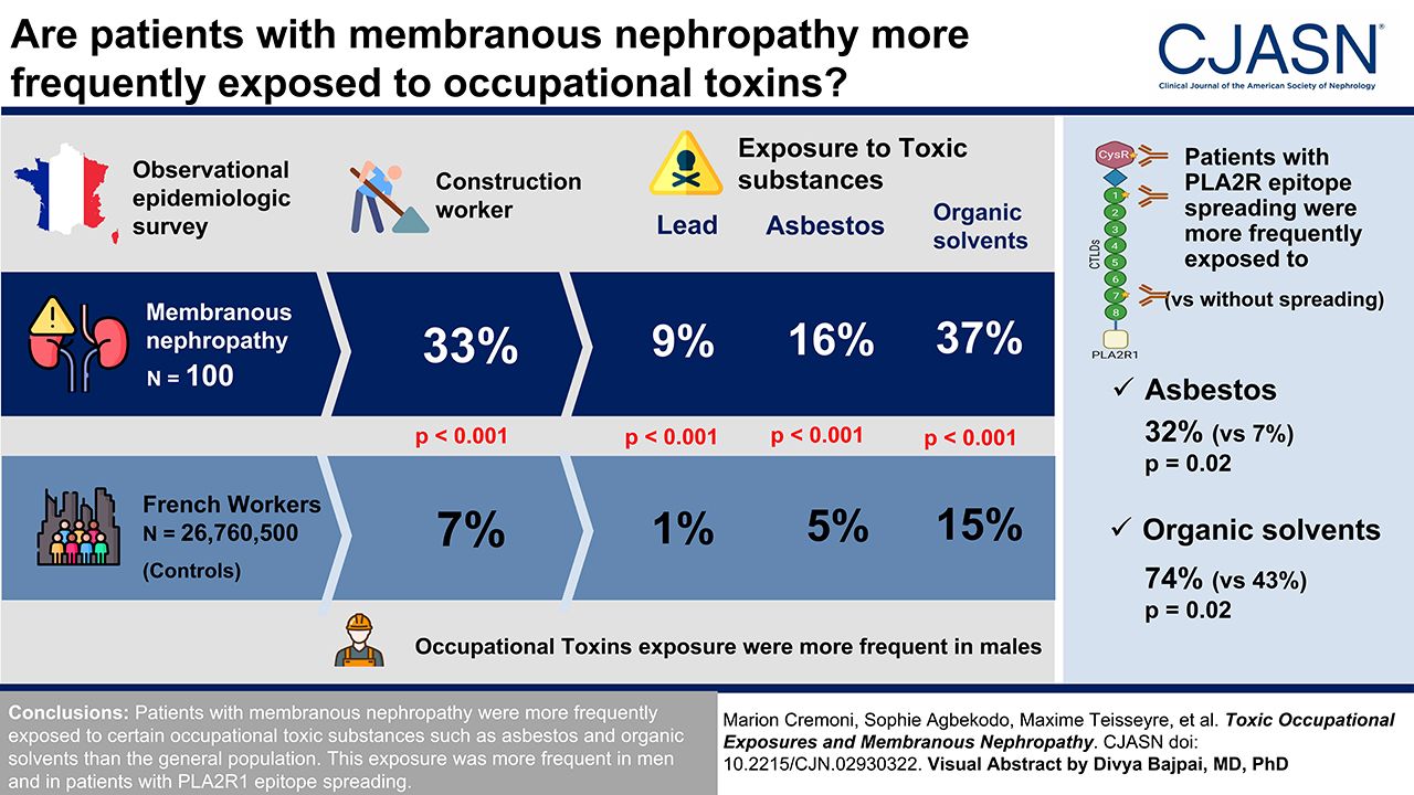 Toxic Occupational Exposures and Membranous Nephropathy
