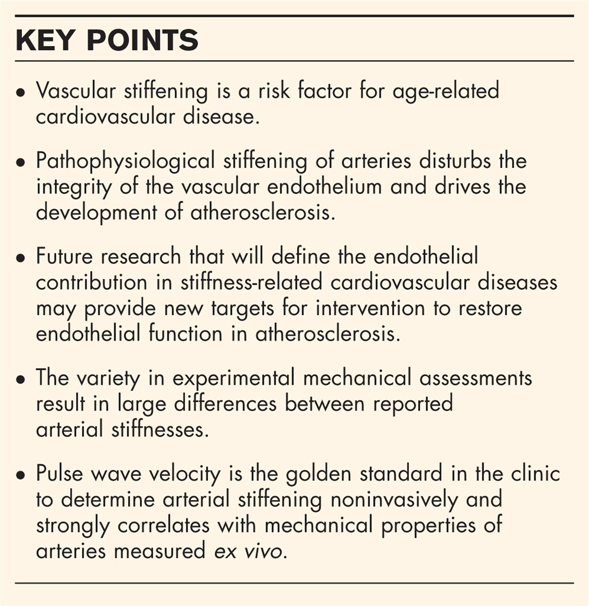 Vascular stiffening and endothelial dysfunction in atherosclerosis