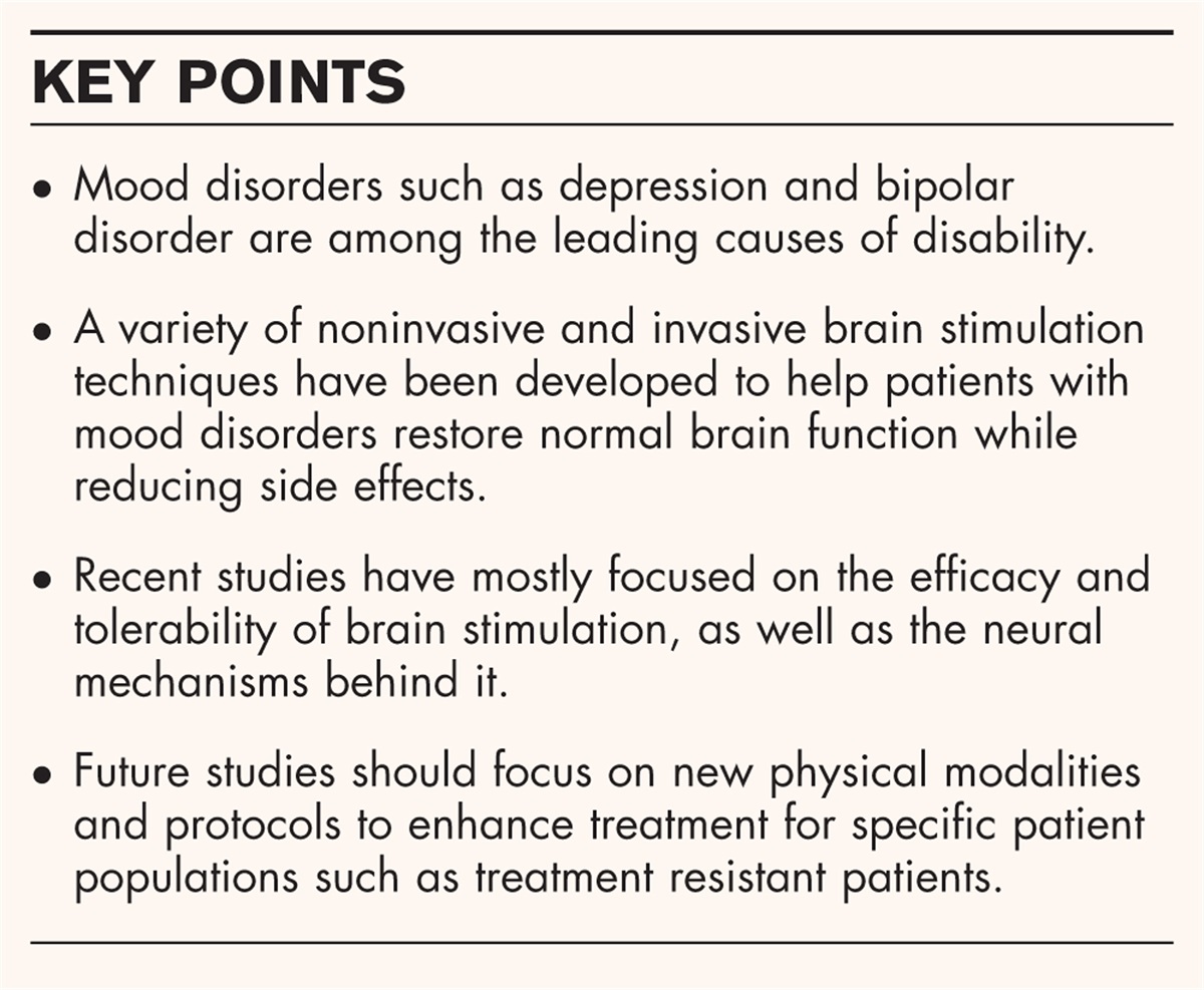 Neurostimulation as a treatment for mood disorders in patients: recent findings