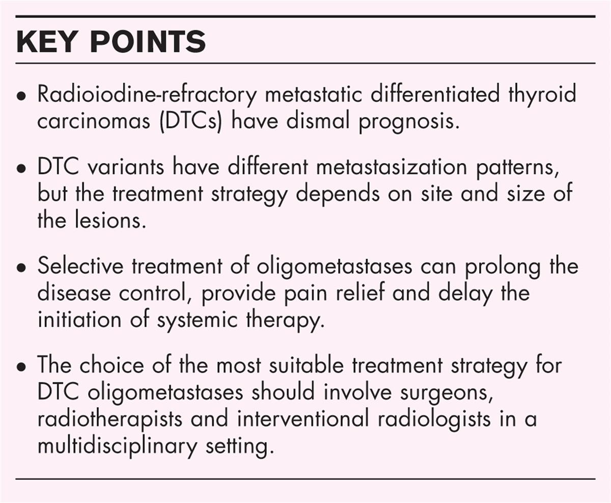Oligometastatic disease from differentiated thyroid cancer: best treatment schemes
