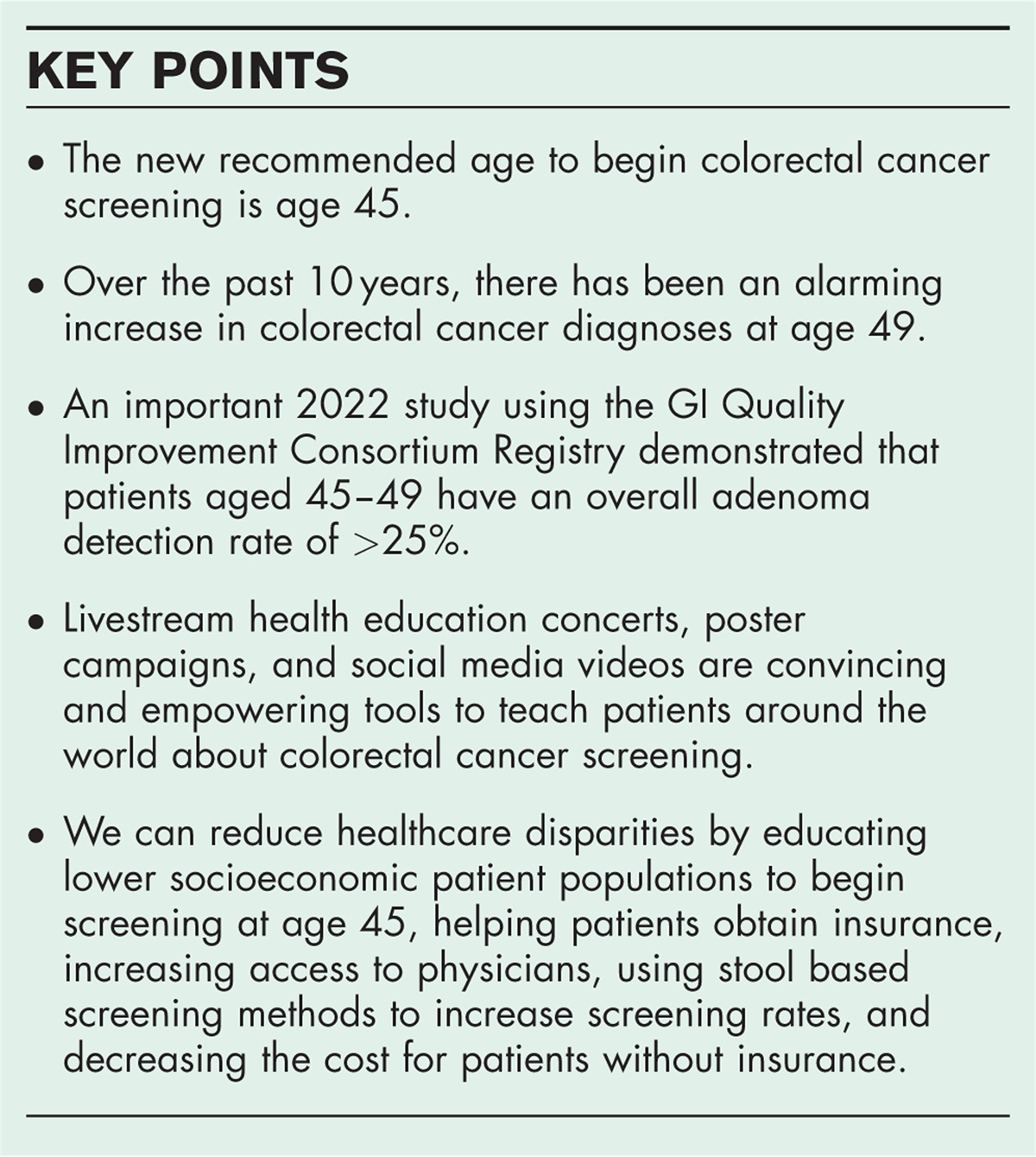 45 Is the new 50: improving colon cancer screening rates