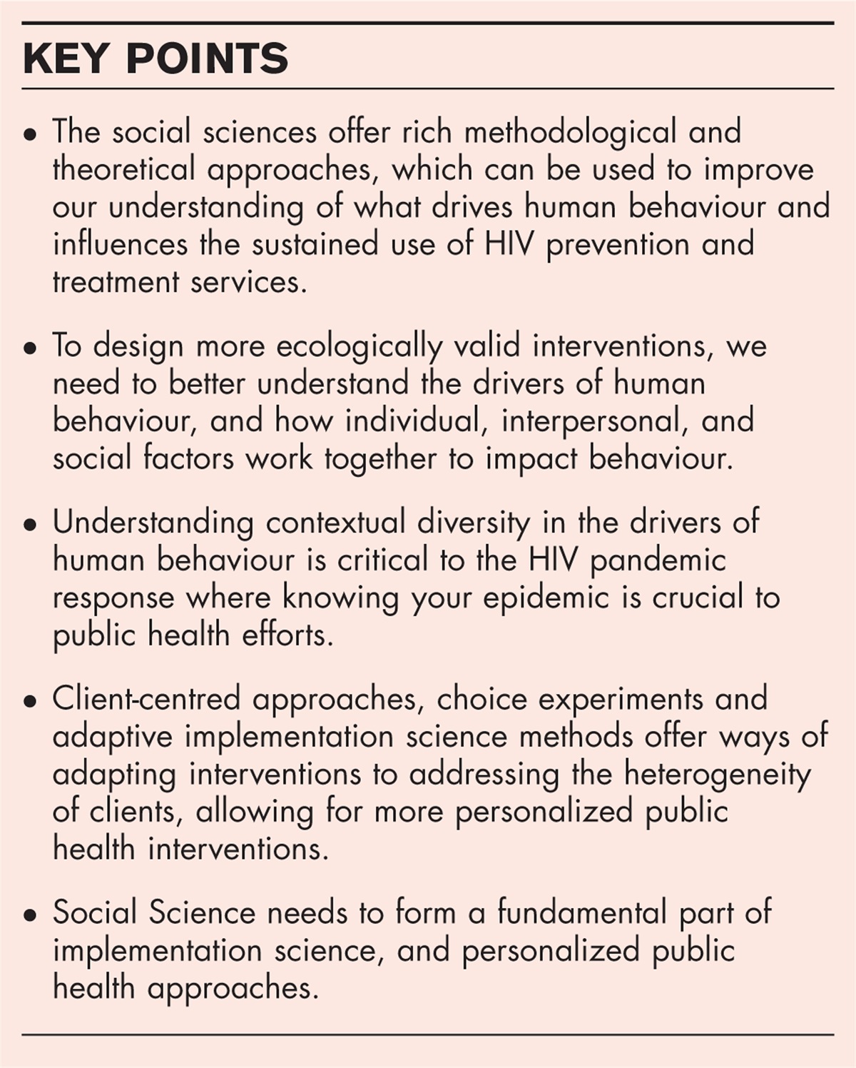 Whole person HIV services: a social science approach