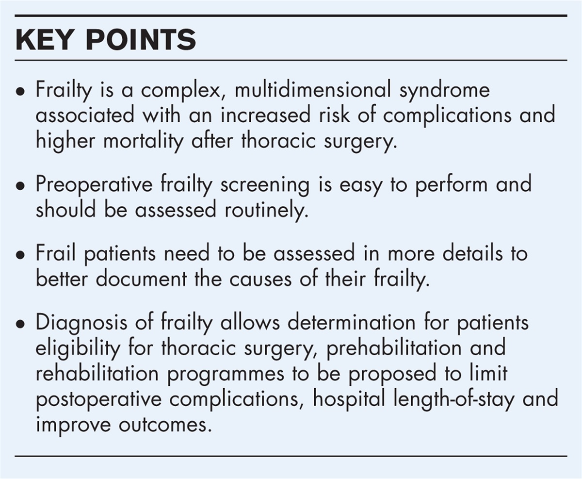 Preoperative frailty screening, assessment and management