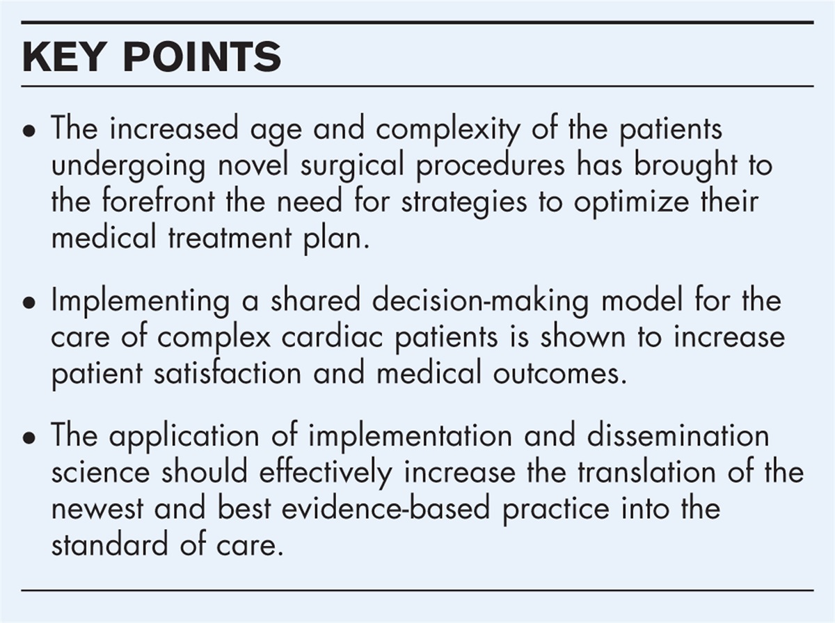 Implementing change in the care of the complex cardiac patient