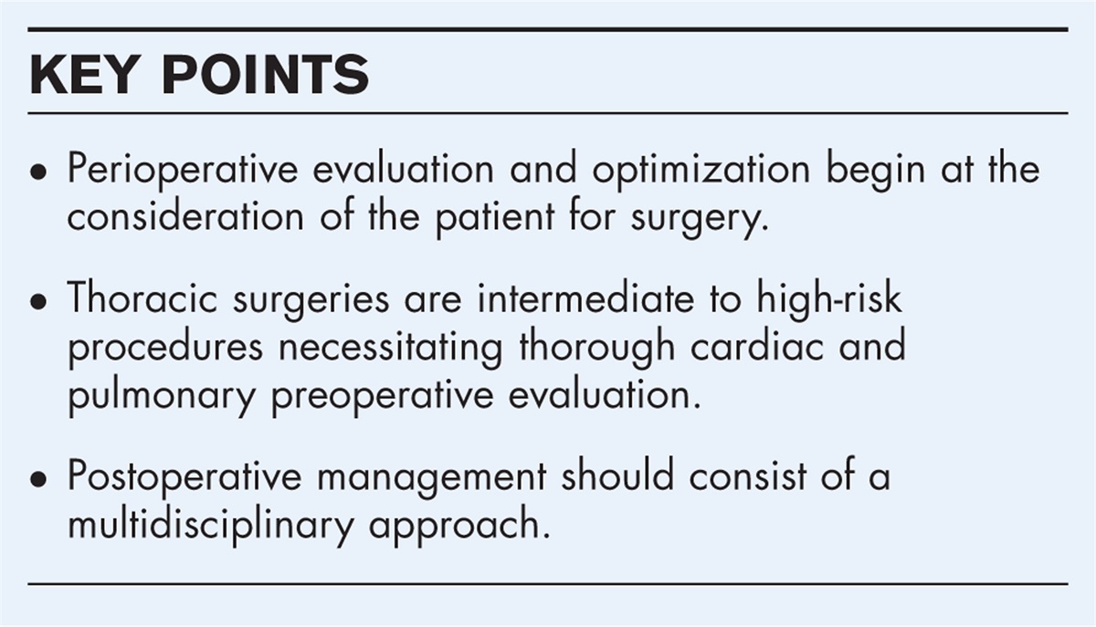 How, when and why to establish preoperative surgical risk in thoracic surgery