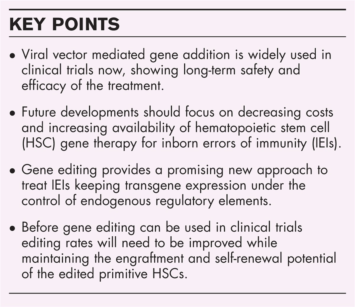 Gene therapy for inborn error of immunity – current status and future perspectives