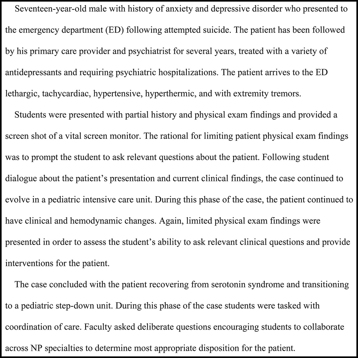 Using unfolding case scenarios to promote clinical reasoning for nurse practitioner students