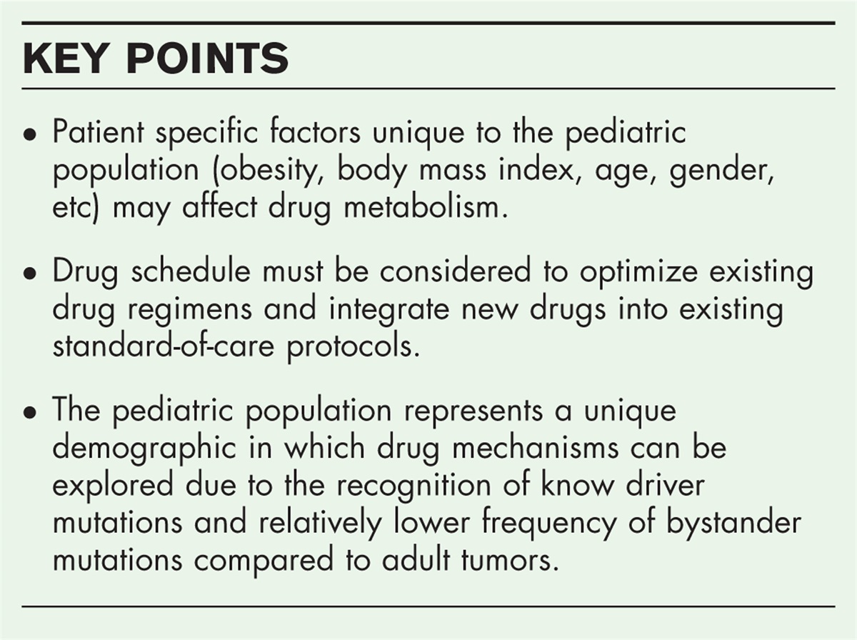 Importance of pharmacologic considerations in the development of targeted anticancer agents for children