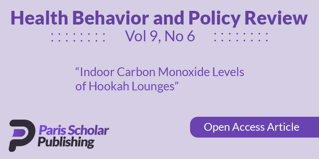 Indoor Carbon Monoxide Levels of Hookah Lounges