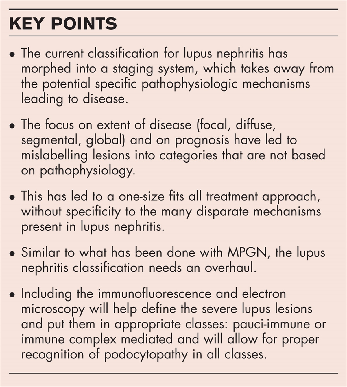 The lupus nephritis classification: lost in translation