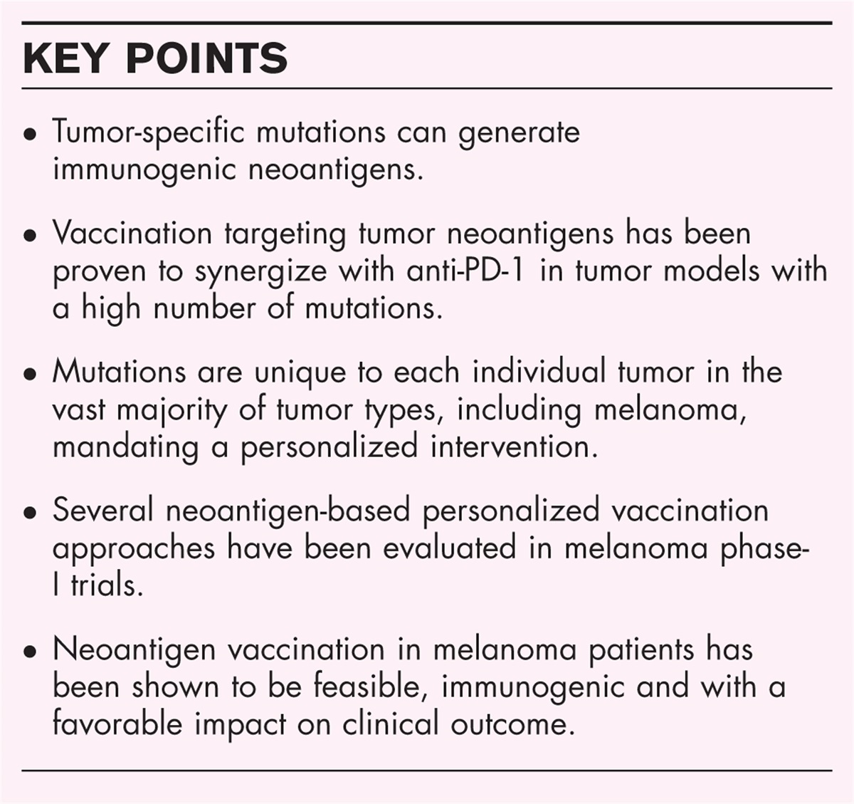 Getting personal in metastatic melanoma: neoantigen-based vaccines as a new therapeutic strategy
