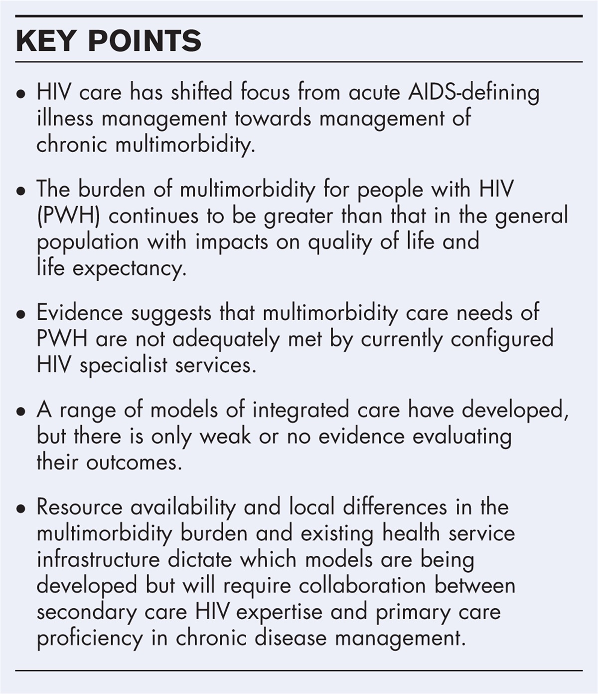 A new era of HIV care for age-associated multimorbidity