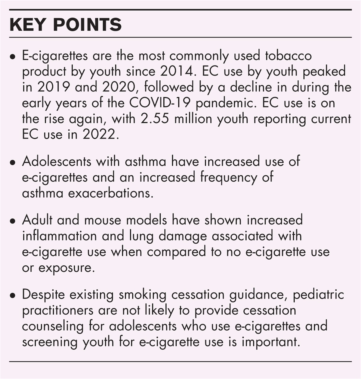 E-cigarettes and asthma in adolescents