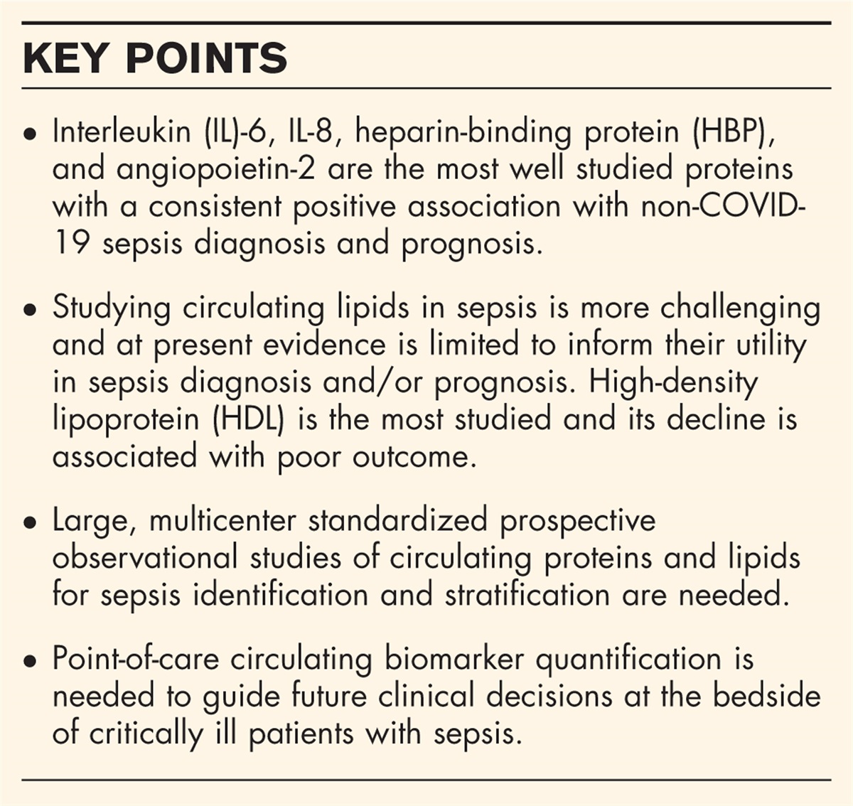 Circulating protein and lipid markers of early sepsis diagnosis and prognosis: a scoping review