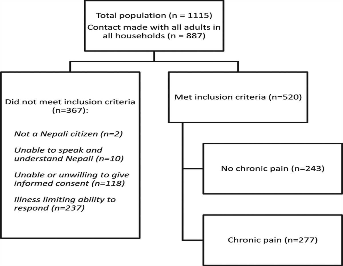 Cross-sectional study examining the epidemiology of chronic pain in Nepal