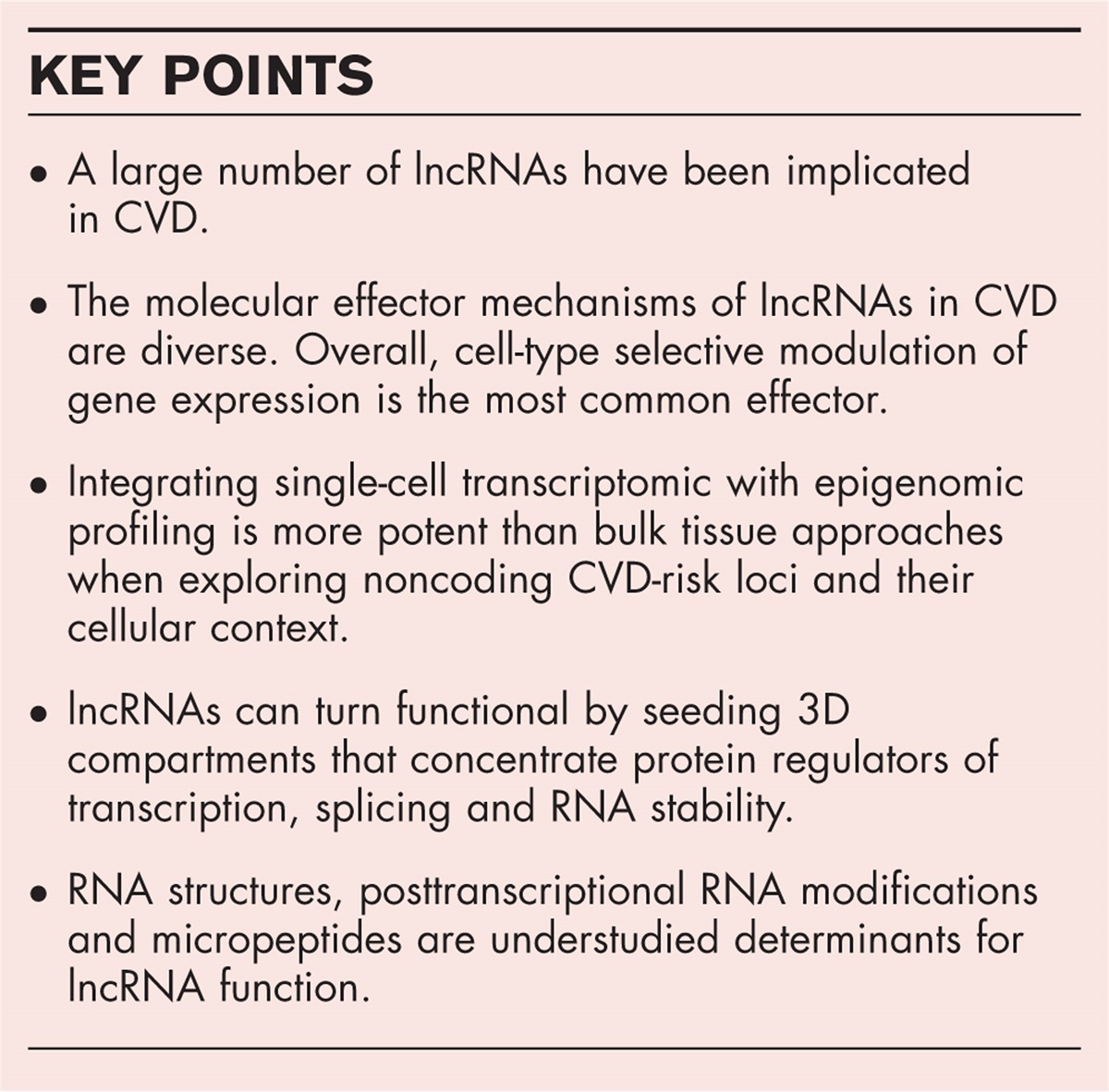 Long noncoding RNAs in cardiovascular disease