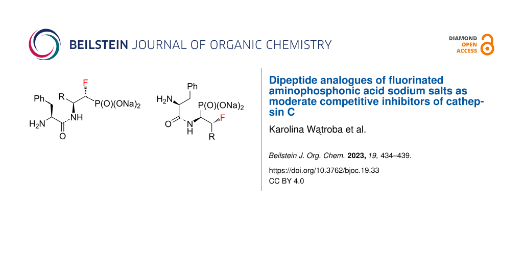 Dipeptide analogues of fluorinated aminophosphonic acid sodium salts as moderate competitive inhibitors of cathepsin C