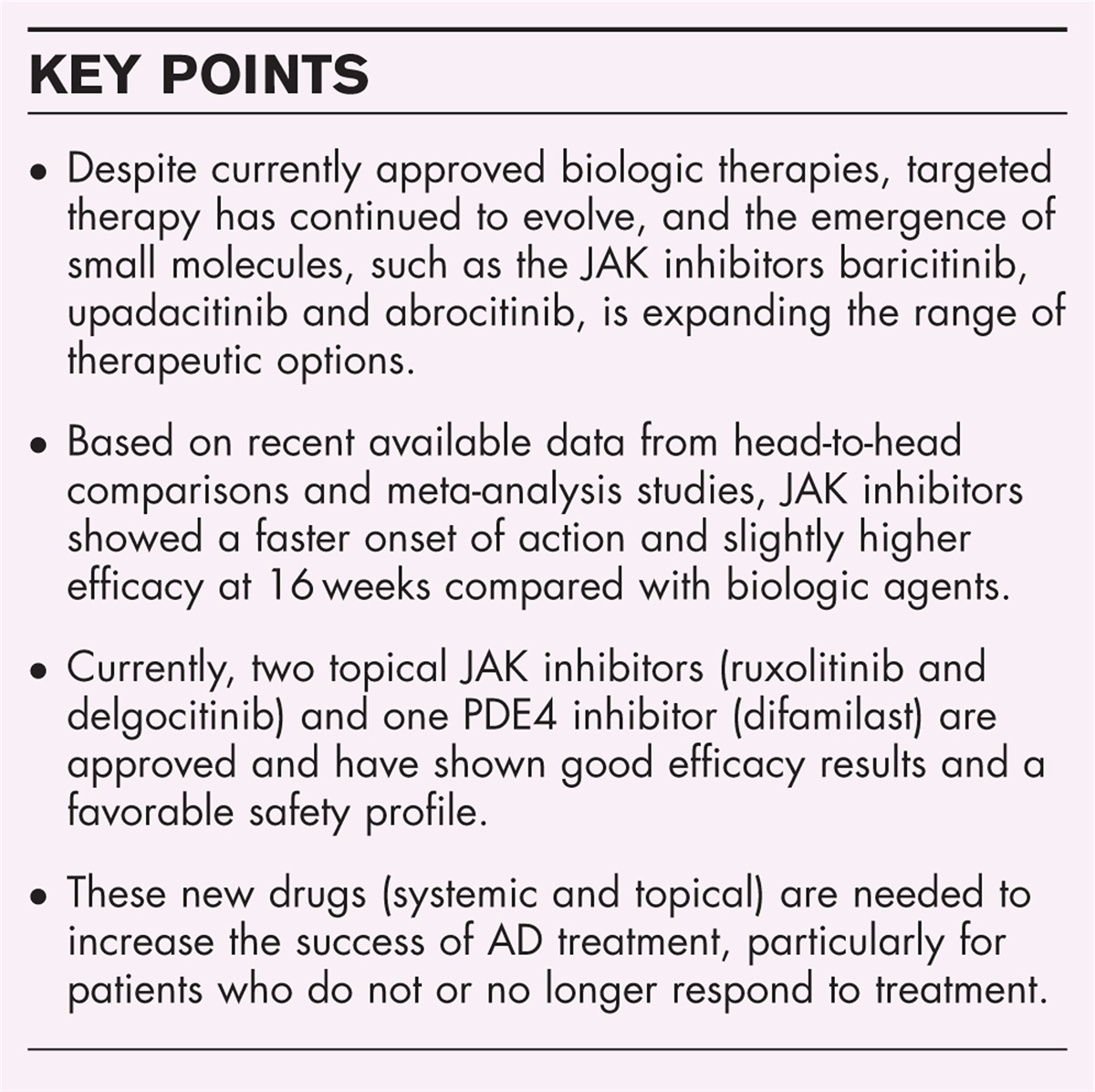 New molecules for atopic dermatitis treatment beyond biological therapy