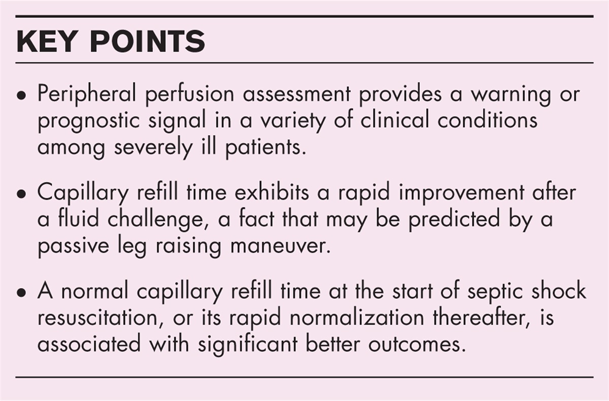 Perspectives on peripheral perfusion assessment