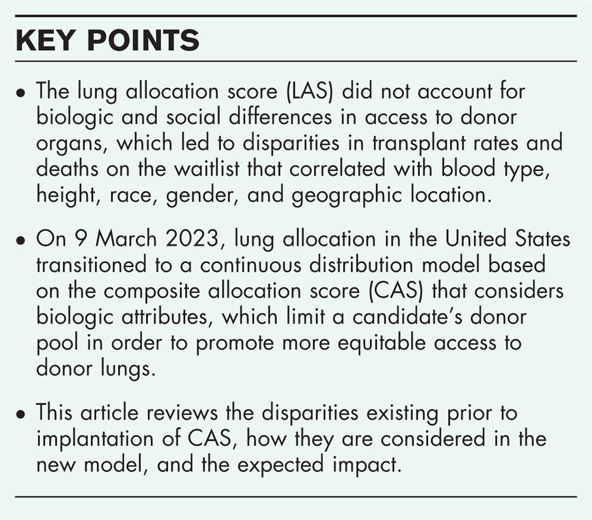 Social and biologic determinants in lung transplant allocation