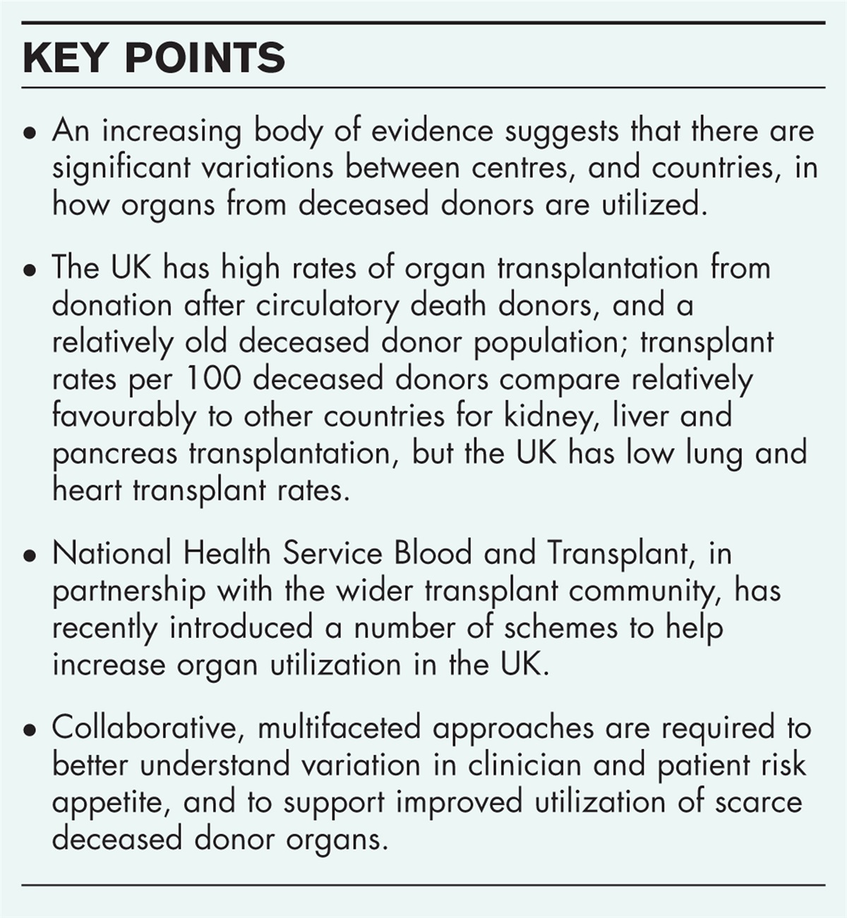 Beyond donation to organ utilization in the UK
