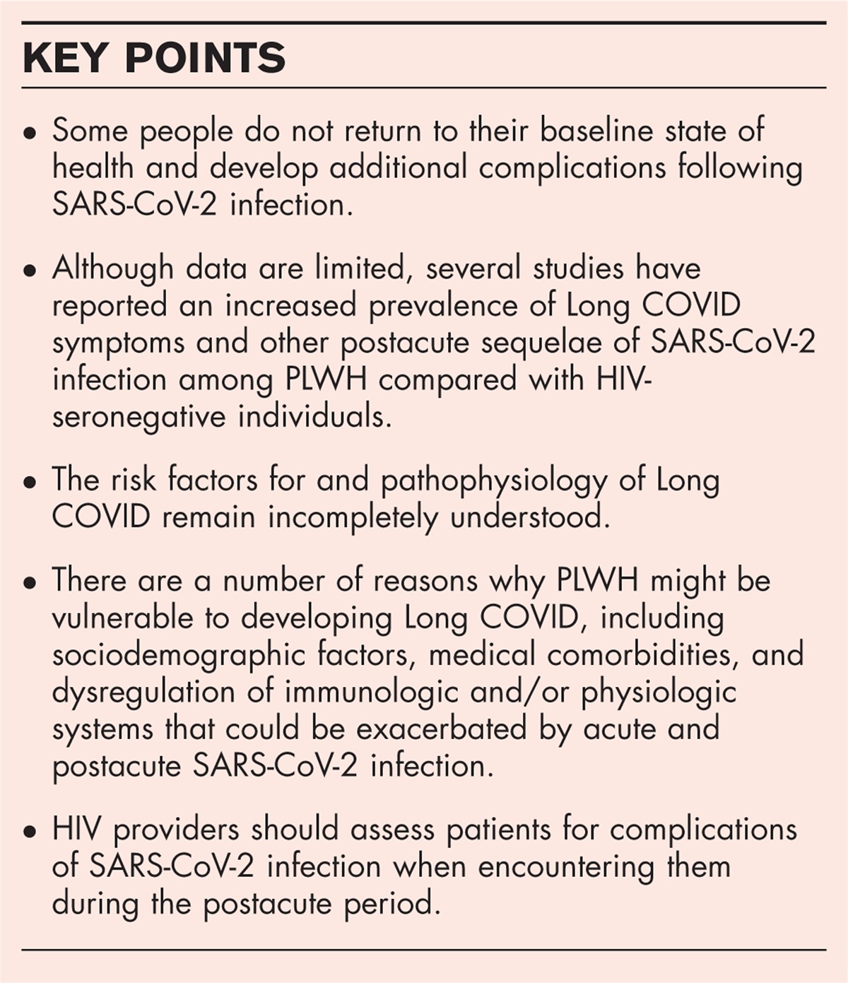 Long COVID in people living with HIV