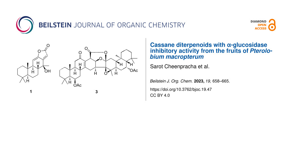 Cassane diterpenoids with α-glucosidase inhibitory activity from the fruits of Pterolobium macropterum