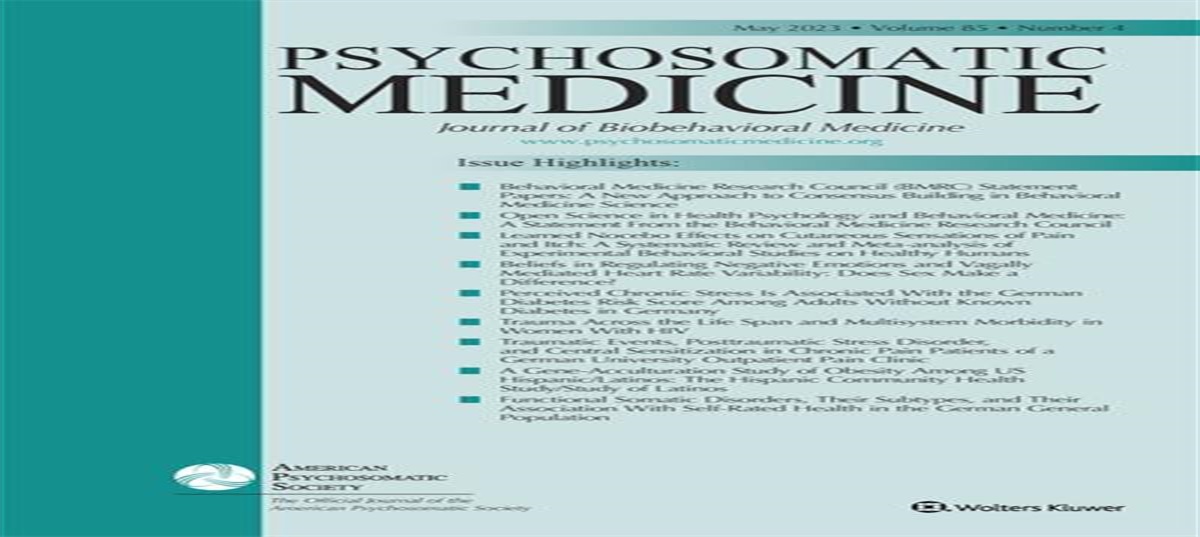 Article Summaries for May 2023 Psychosomatic Medicine, Volume 85, Issue 4