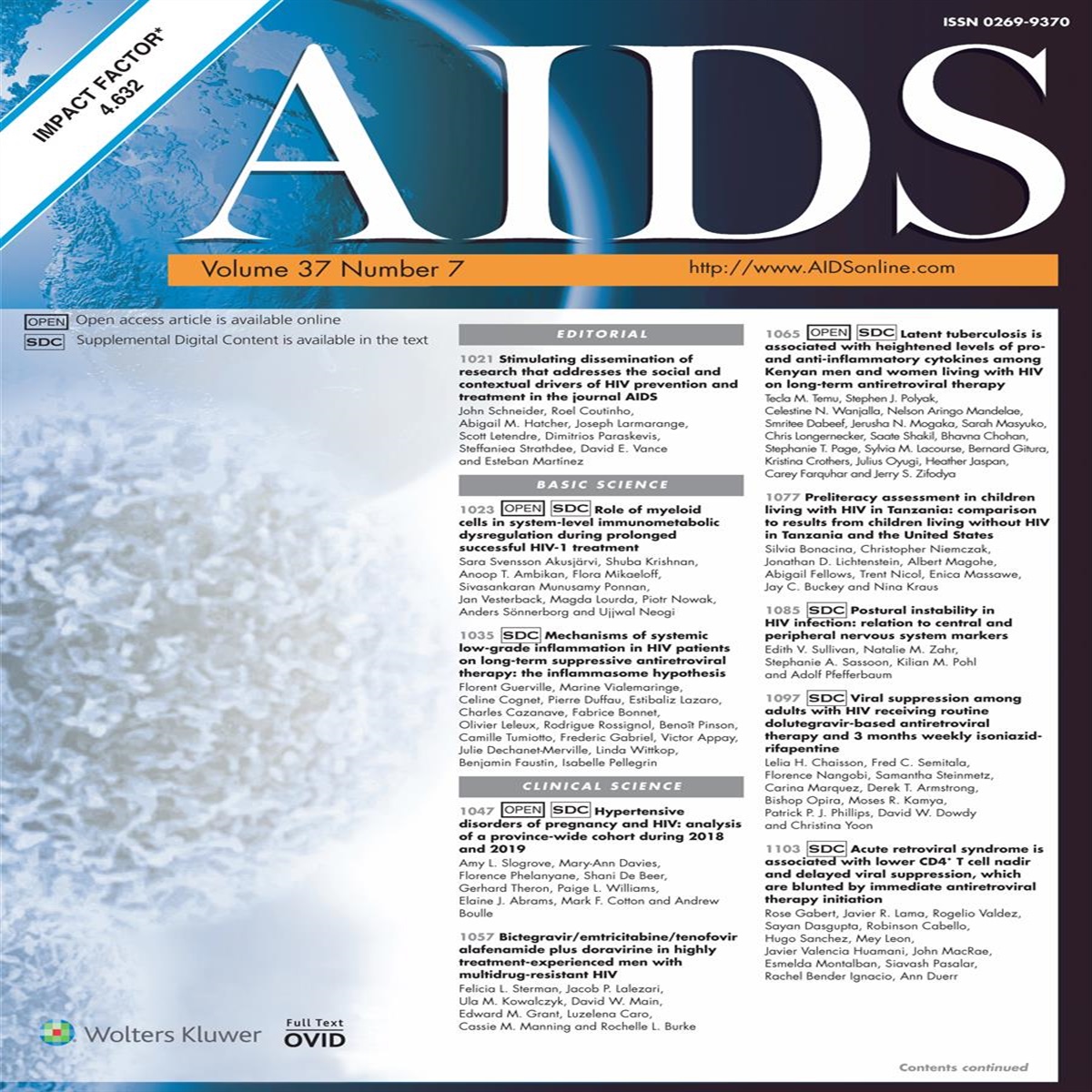 Stimulating dissemination of research that addresses the social and contextual drivers of HIV prevention and treatment in the journal AIDS