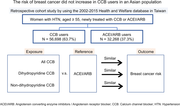 Use of calcium channel blockers and risk of breast cancer among women aged 55 years and older: a nationwide population-based cohort study