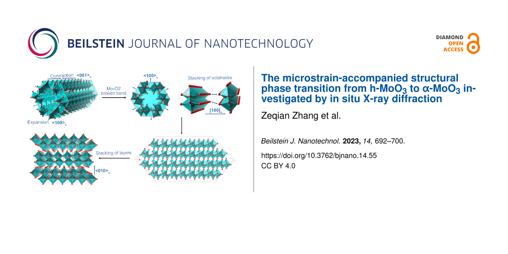 The microstrain-accompanied structural phase transition from h-MoO3 to α-MoO3 investigated by in situ X-ray diffraction