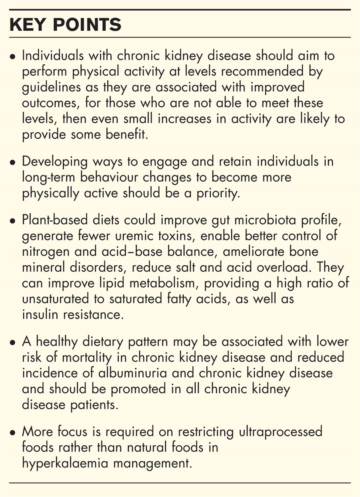 Physical activity and nutrition in chronic kidney disease