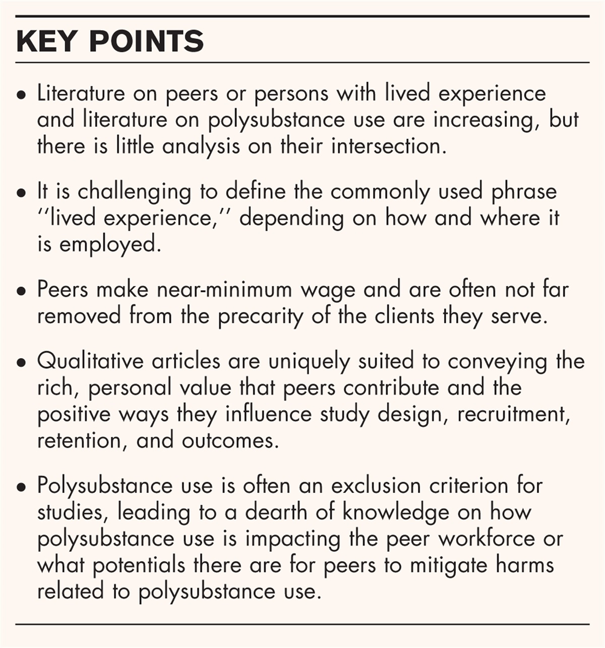 Polysubstance use and lived experience: new insights into what is needed