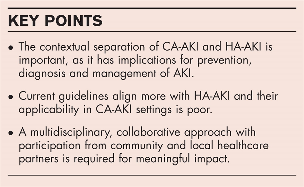 Community acquired and hospital acquired AKI - two diseases divided by a common definition