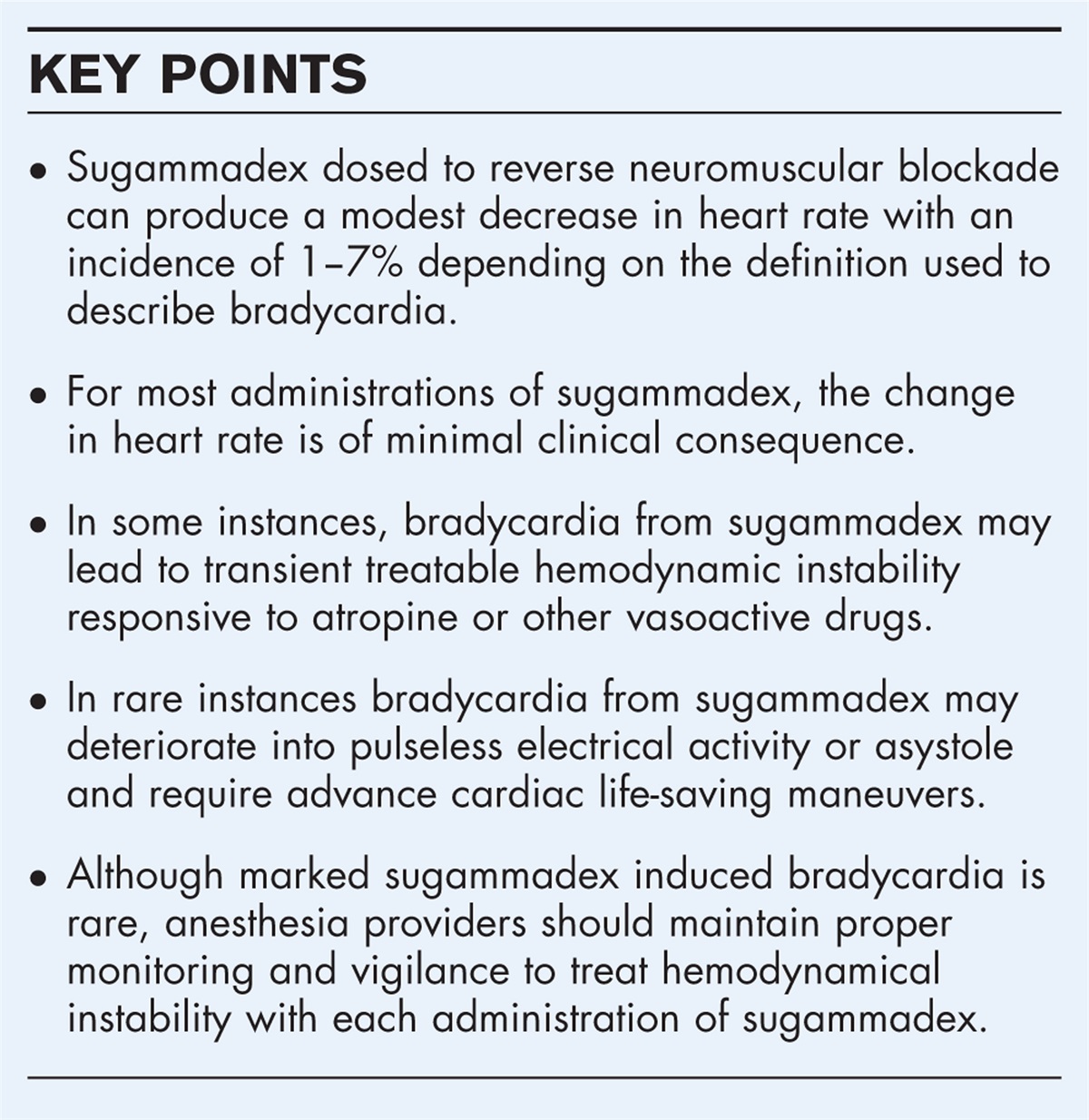 Clarifying the grey space of sugammadex induced bradycardia