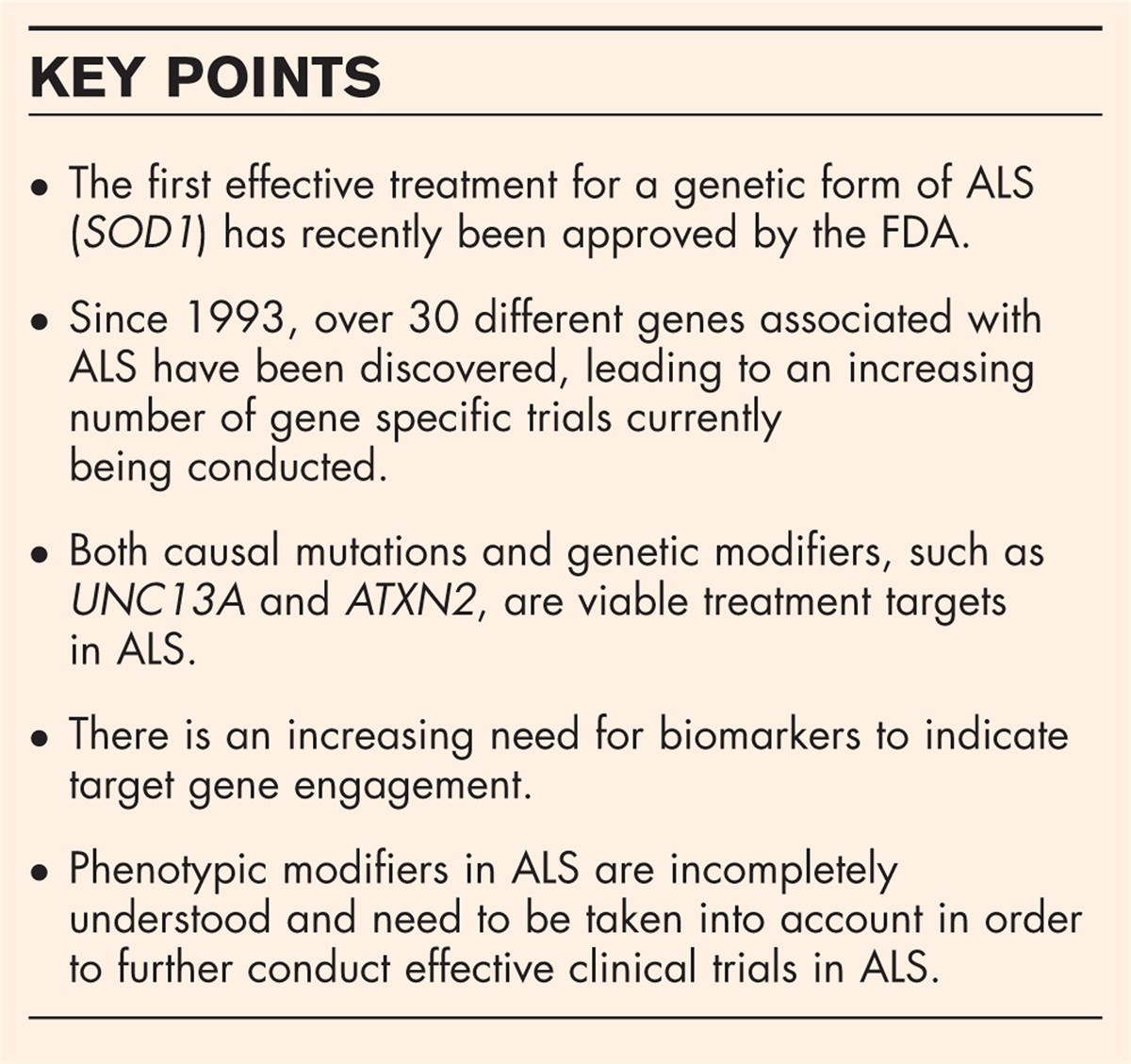 Susceptibility and disease modifier genes in amyotrophic lateral sclerosis: from genetic associations to therapeutic implications
