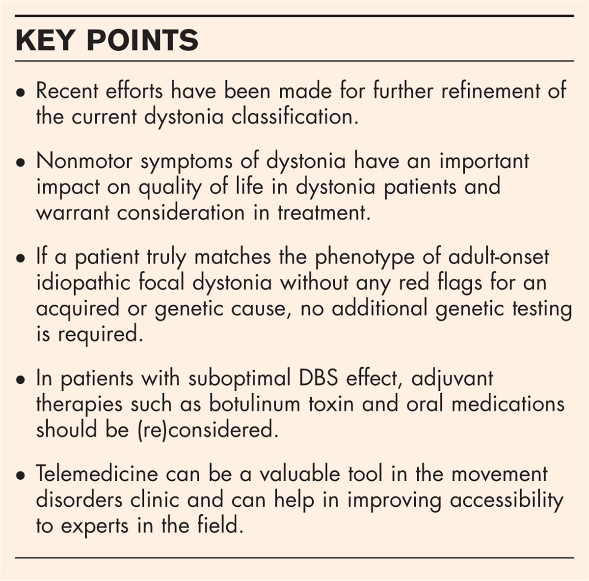 New developments in diagnostics and treatment of adult-onset focal dystonia