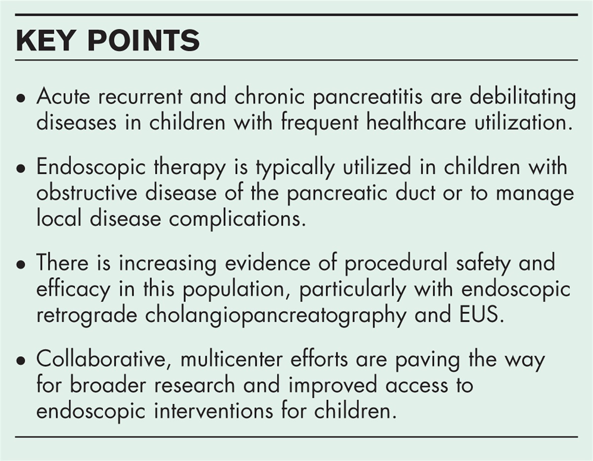 Endotherapy in pediatric pancreatitis