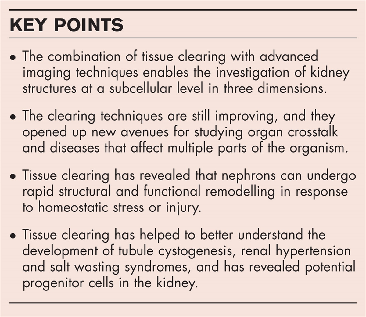 The use of tissue clearing to study renal transport mechanisms and kidney remodelling